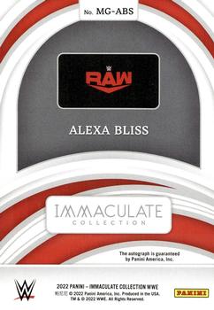 2022 Panini Immaculate Collection WWE - Marks of Greatness Gold #MG-ABS Alexa Bliss Back