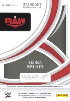2022 Panini Immaculate Collection WWE - Standout Memorabilia #SM-BBL Bianca Belair Back