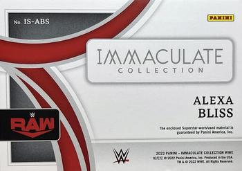 2022 Panini Immaculate Collection WWE - The Immaculate Standard #IS-ABS Alexa Bliss Back