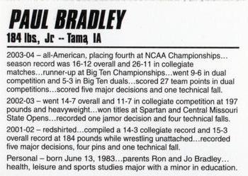 2004-05 Iowa Hawkeyes #NNO Paul Bradley Back