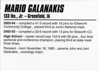 2004-05 Iowa Hawkeyes #NNO Mario Galanakis Back
