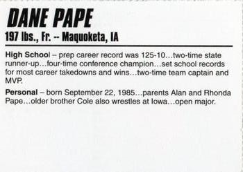2004-05 Iowa Hawkeyes #NNO Dane Pape Back