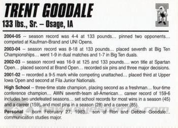 2005-06 Iowa Hawkeyes #NNO Trent Goodale Back