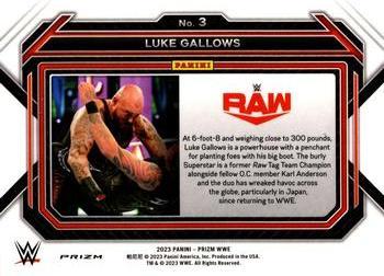 2023 Panini Prizm WWE - White Sparkle #3 Luke Gallows Back