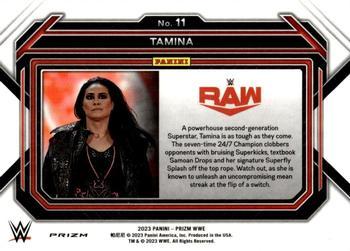 2023 Panini Prizm WWE - White Sparkle #11 Tamina Back