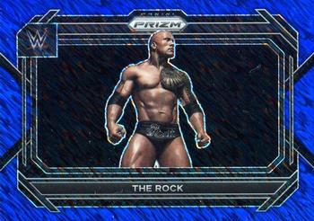 2023 Panini Prizm WWE - Blue Shimmer FOTL #41 The Rock Front