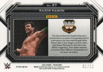2023 Panini Prizm WWE - Blue Shimmer FOTL #67 Razor Ramon Back