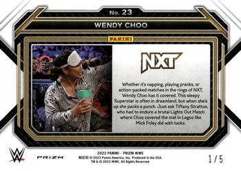 2023 Panini Prizm WWE - Gold Shimmer FOTL #23 Wendy Choo Back