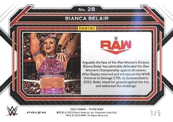 2023 Panini Prizm WWE - Gold Shimmer FOTL #28 Bianca Belair Back