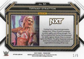 2023 Panini Prizm WWE - Gold Shimmer FOTL #51 Tiffany Stratton Back