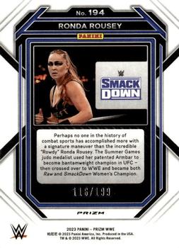2023 Panini Prizm WWE - Premium Box Set Prizms #194 Ronda Rousey Back