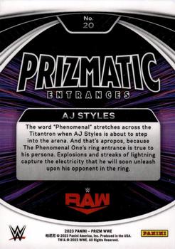 2023 Panini Prizm WWE - Prizmatic Entrances #20 AJ Styles Back