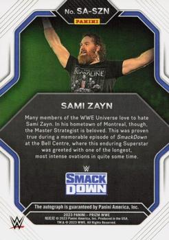 2023 Panini Prizm WWE - Superstar Autographs #SA-SZN Sami Zayn Back