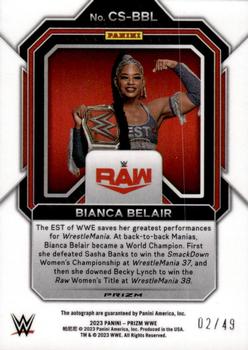 2023 Panini Prizm WWE - Champion Signatures Prizms Blue #CS-BBL Bianca Belair Back