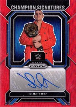 2023 Panini Prizm WWE - Champion Signatures Prizms Red #CS-GTH Gunther Front