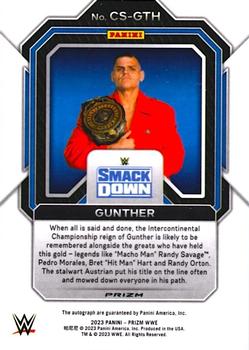 2023 Panini Prizm WWE - Champion Signatures Prizms Silver #CS-GTH Gunther Back