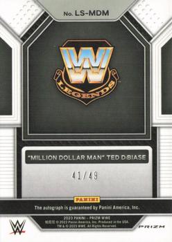 2023 Panini Prizm WWE - Legendary Signatures Prizms Blue #LS-MDM Million Dollar Man Ted DiBiase Back