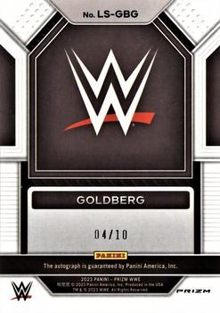 2023 Panini Prizm WWE - Legendary Signatures Prizms Gold #LS-GBG Goldberg Back