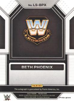 2023 Panini Prizm WWE - Legendary Signatures Prizms Silver #LS-BPX Beth Phoenix Back