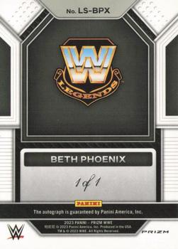 2023 Panini Prizm WWE - Legendary Signatures Prizms White Sparkle #LS-BPX Beth Phoenix Back