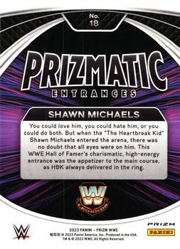2023 Panini Prizm WWE - Prizmatic Entrances Prizms Green #18 Shawn Michaels Back