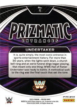 2023 Panini Prizm WWE - Prizmatic Entrances Prizms Silver #5 Undertaker Back