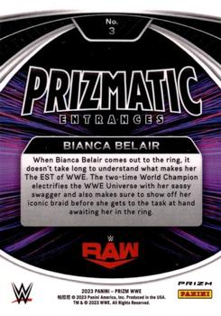 2023 Panini Prizm WWE - Prizmatic Entrances Prizms Under Card #3 Bianca Belair Back