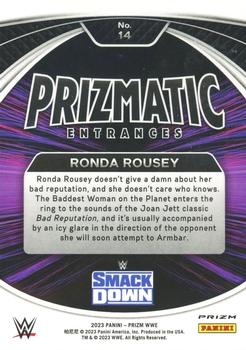 2023 Panini Prizm WWE - Prizmatic Entrances Prizms Under Card #14 Ronda Rousey Back