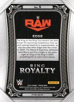 2023 Panini Prizm WWE - Ring Royalty Prizms Green #5 Edge Back