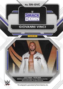2023 Panini Prizm WWE - Sensational Signatures #SN-GVC Giovanni Vinci Back
