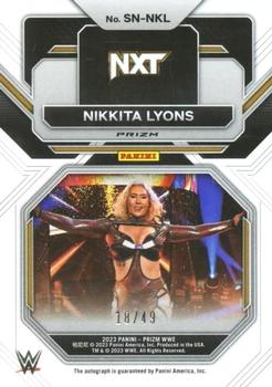2023 Panini Prizm WWE - Sensational Signatures Prizms Blue #SN-NKL Nikkita Lyons Back