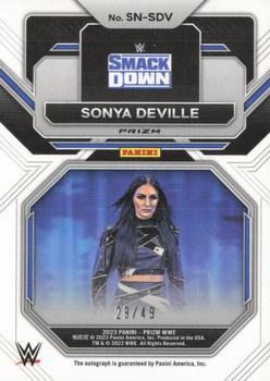 2023 Panini Prizm WWE - Sensational Signatures Prizms Blue #SN-SDV Sonya Deville Back