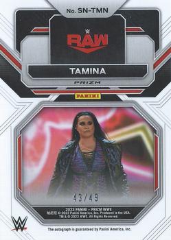 2023 Panini Prizm WWE - Sensational Signatures Prizms Blue #SN-TMN Tamina Back