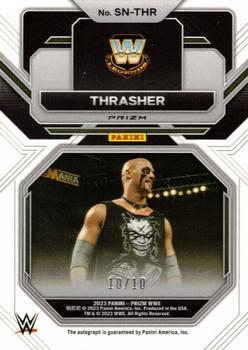 2023 Panini Prizm WWE - Sensational Signatures Prizms Under Card Gold #SN-THR Thrasher Back