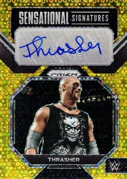 2023 Panini Prizm WWE - Sensational Signatures Prizms Under Card Gold #SN-THR Thrasher Front