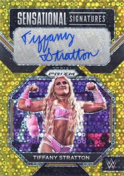 2023 Panini Prizm WWE - Sensational Signatures Prizms Under Card Gold #SN-TST Tiffany Stratton Front