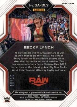 2023 Panini Prizm WWE - Superstar Autographs Prizms Gold #SA-BLY Becky Lynch Back