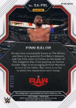2023 Panini Prizm WWE - Superstar Autographs Prizms Gold #SA-FBL Finn Balor Back