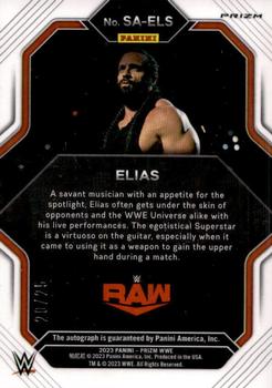 2023 Panini Prizm WWE - Superstar Autographs Prizms Mojo #SA-ELS Elias Back