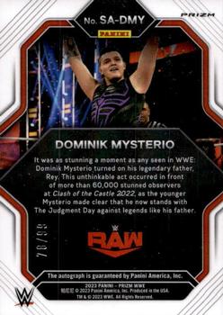 2023 Panini Prizm WWE - Superstar Autographs Prizms Red #SA-DMY Dominik Mysterio Back
