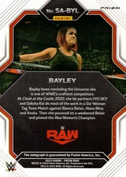 2023 Panini Prizm WWE - Superstar Autographs Prizms Under Card #SA-BYL Bayley Back