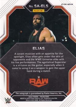 2023 Panini Prizm WWE - Superstar Autographs Prizms Under Card #SA-ELS Elias Back