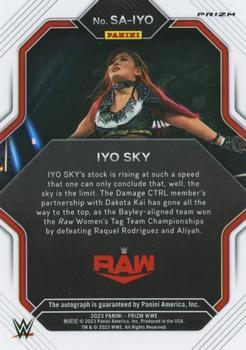 2023 Panini Prizm WWE - Superstar Autographs Prizms Under Card #SA-IYO IYO SKY Back