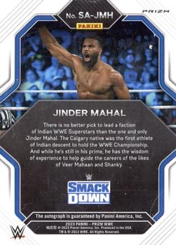 2023 Panini Prizm WWE - Superstar Autographs Prizms Under Card #SA-JMH Jinder Mahal Back