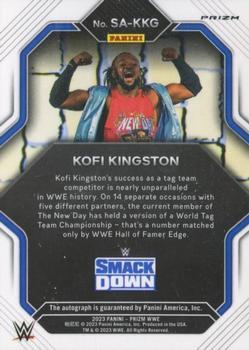 2023 Panini Prizm WWE - Superstar Autographs Prizms Under Card #SA-KKG Kofi Kingston Back