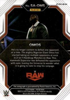 2023 Panini Prizm WWE - Superstar Autographs Prizms Under Card #SA-OMS Omos Back