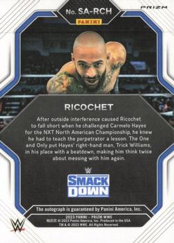 2023 Panini Prizm WWE - Superstar Autographs Prizms Under Card #SA-RCH Ricochet Back