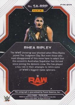 2023 Panini Prizm WWE - Superstar Autographs Prizms Under Card #SA-RRP Rhea Ripley Back