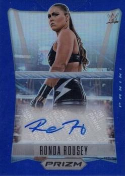 2023 Panini Prizm WWE - Throwback Signatures Prizms Blue #TB-RRS Ronda Rousey Front