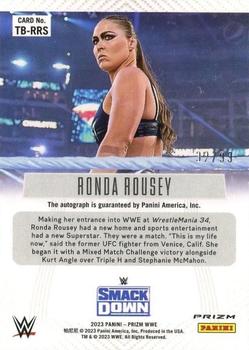 2023 Panini Prizm WWE - Throwback Signatures Prizms Red #TB-RRS Ronda Rousey Back